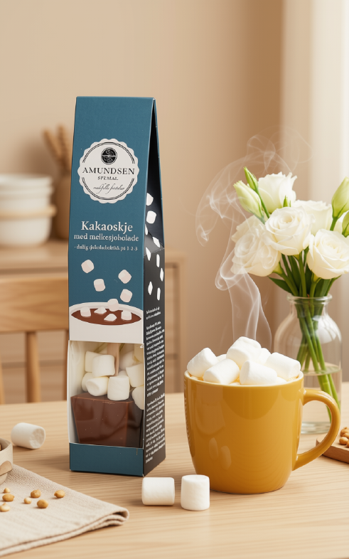 Kakaopinne med melkesjokolade og marsmallows